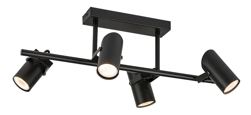 Maximilian – индустриален плафон в черен мат, 4×GU10, 570мм, IP20