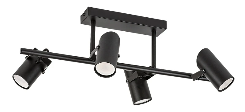 Maximilian – индустриален плафон в черен мат, 4×GU10, 570мм, IP20