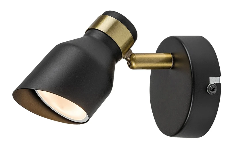 Wall Lights Lilou – modern wall light in gold and black matt, Ø55mm, 1×GU10