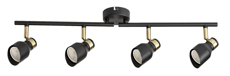 Lilou – modern ceiling light in black and gold, 4×GU10, 700mm, IP20
