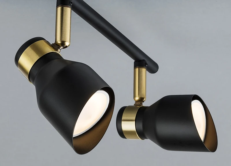 Lilou – modern ceiling light in black and gold, 4×GU10, 700mm, IP20
