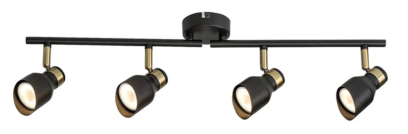 Ceiling Lights Lilou – modern ceiling light in black and gold, 4×GU10, 700mm, IP20