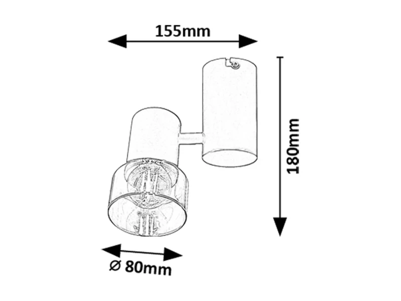 Hatice – minimalist spotlight in black with smoked glass, Ø80mm, 1×E14