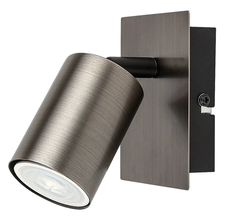 Gerhard – minimalist spotlight in colour gunmetal, Ø55mm, 1×GU10, IP20