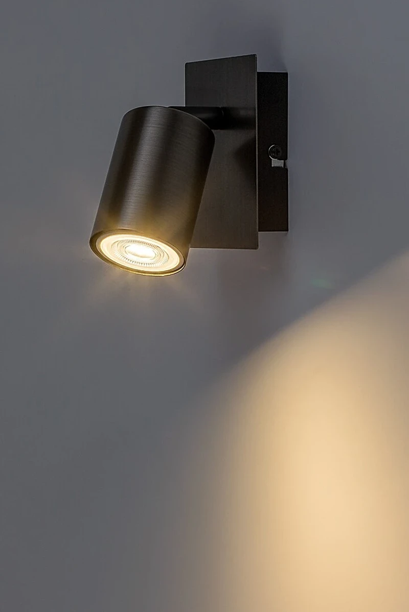 Gerhard – minimalist spotlight in colour gunmetal, Ø55mm, 1×GU10, IP20