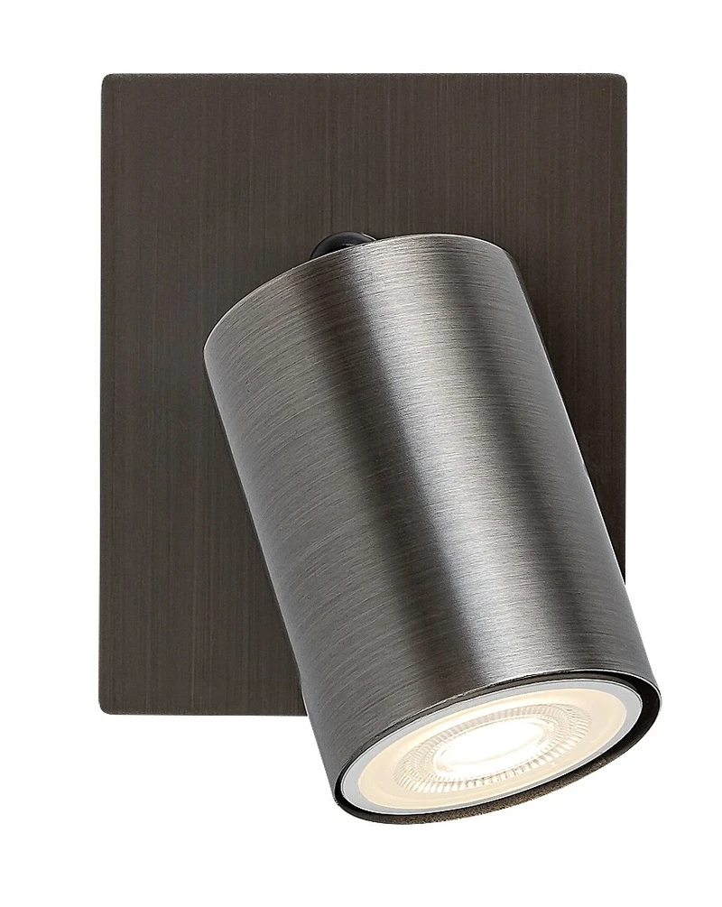 Gerhard – minimalist spotlight in colour gunmetal, Ø55mm, 1×GU10, IP20