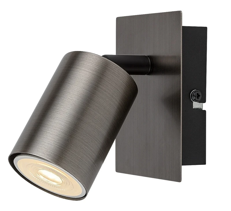 Spotlights Gerhard – minimalist spotlight in colour gunmetal, Ø55mm, 1×GU10, IP20