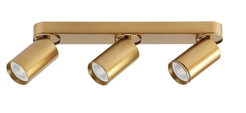 Mirina – spotlight ceiling light 3×GU10 in gold, 380mm, minimalist design, IP20