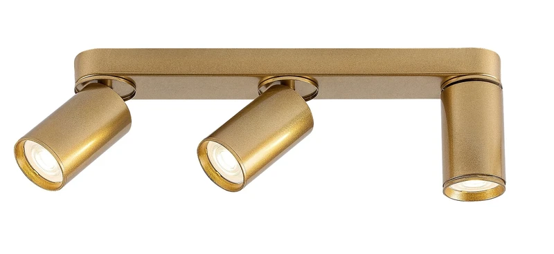 Mirina – spotlight ceiling light 3×GU10 in gold, 380mm, minimalist design, IP20