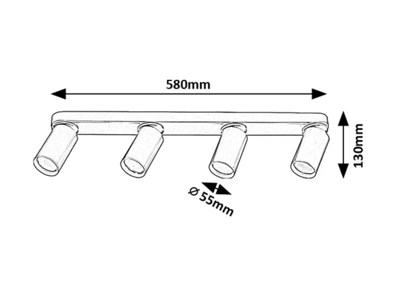 Mirina – LED спот плафон в златисто, 4×GU10, 580мм, IP20