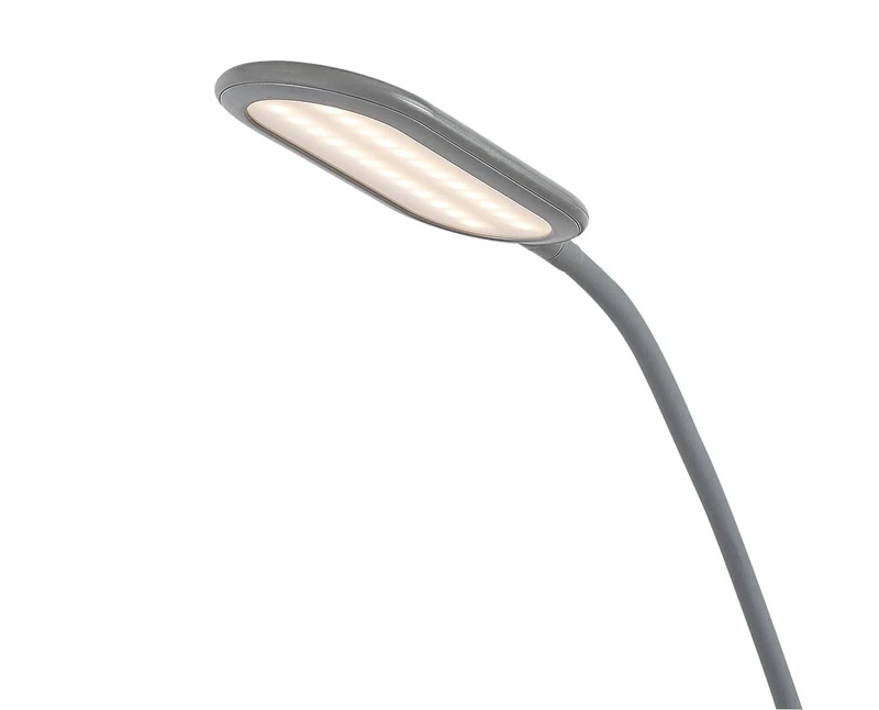 Adelmo – LED floor lamp in grey with white shade, 430×1400mm, 10W, 3000-6000K