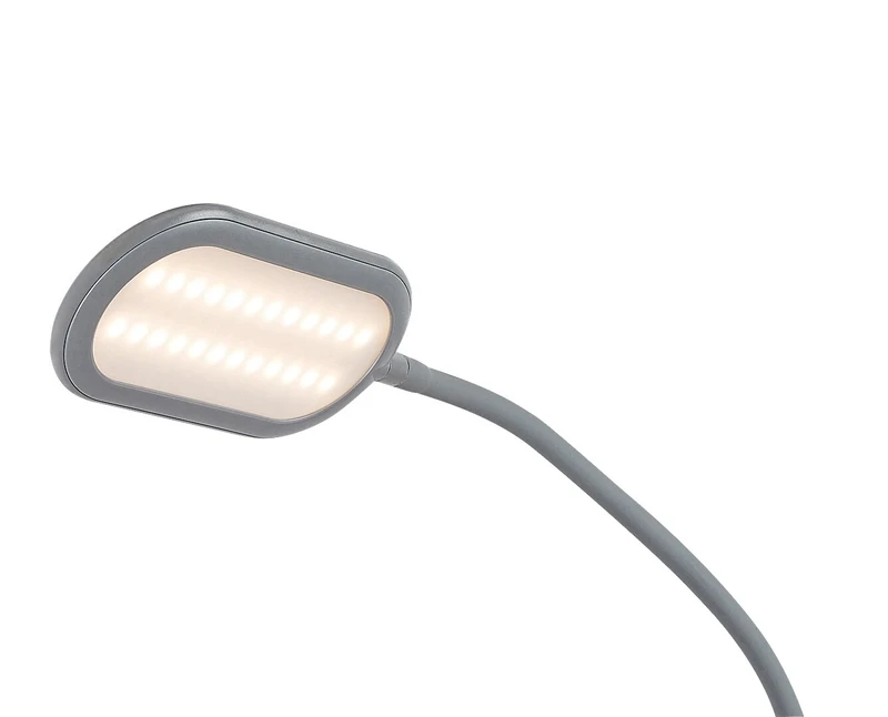 Adelmo – LED floor lamp in grey with white shade, 430×1400mm, 10W, 3000-6000K