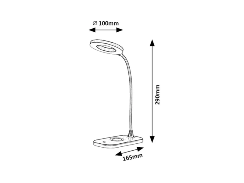 Hardin – LED table lamp in white, Ø100mm, 5W, 2700-6000K, dimmable