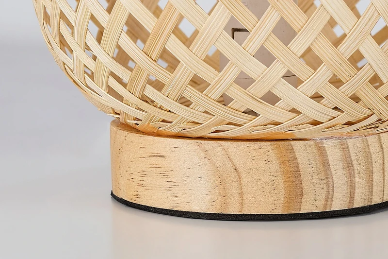 Alinafe – table lamp in natural colour, rattan shade, Ø155mm, 1×E14