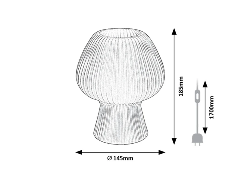 Vinelle – decorative table lamp from tinted glass, Ø145mm, 1×E14