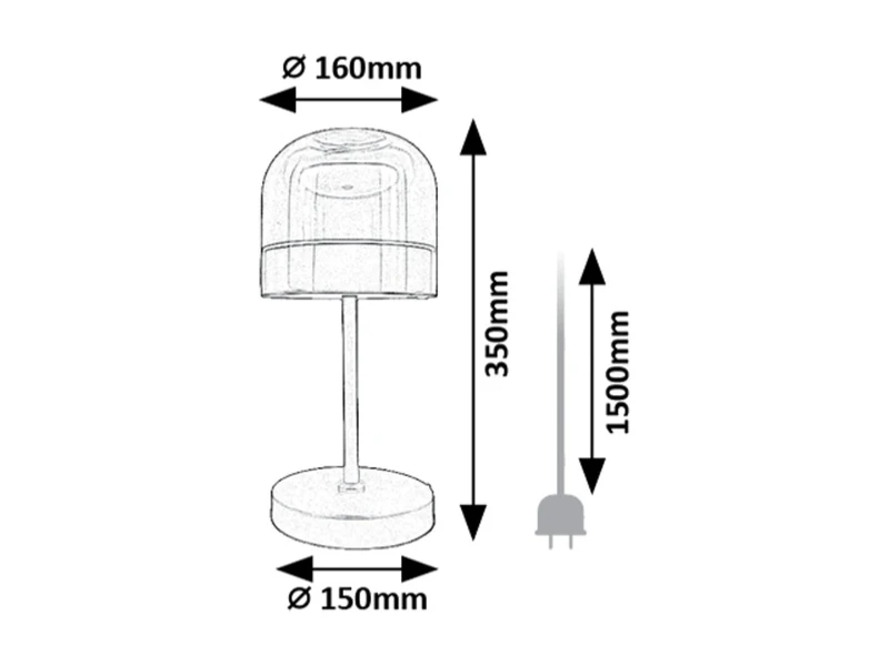 Xelira – LED настолна лампа в черно с опушено стъкло, Ø160мм, 13W, 3000-6000K