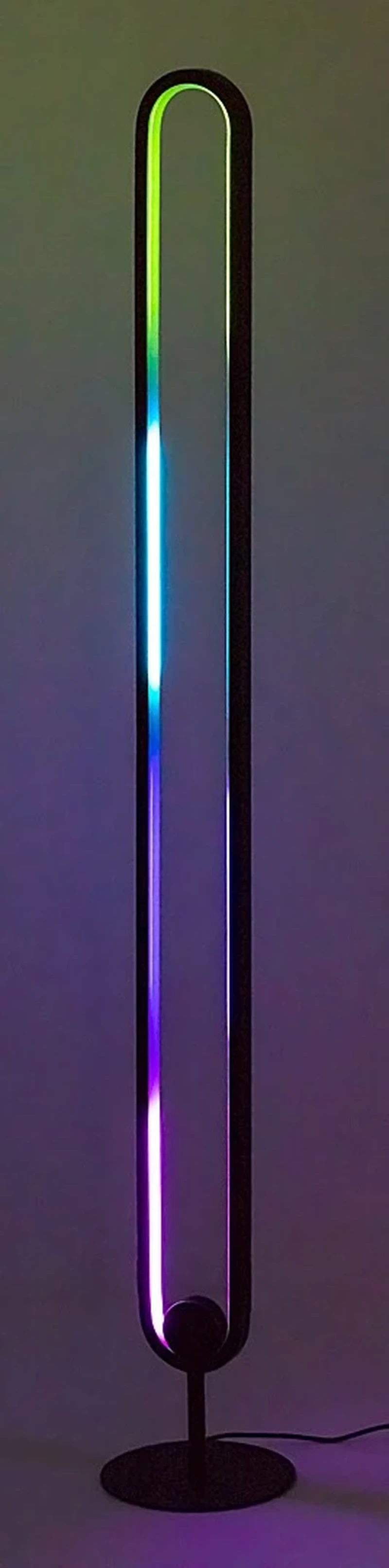 Barto – LED лампион в черен мат с бял абажур, 1250мм, 19W, RGB