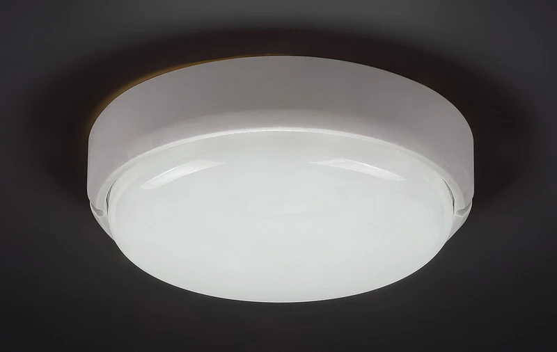 Hort – LED outdoor wall/ceiling light in white, Ø190mm, 15W, 4000K, IP54