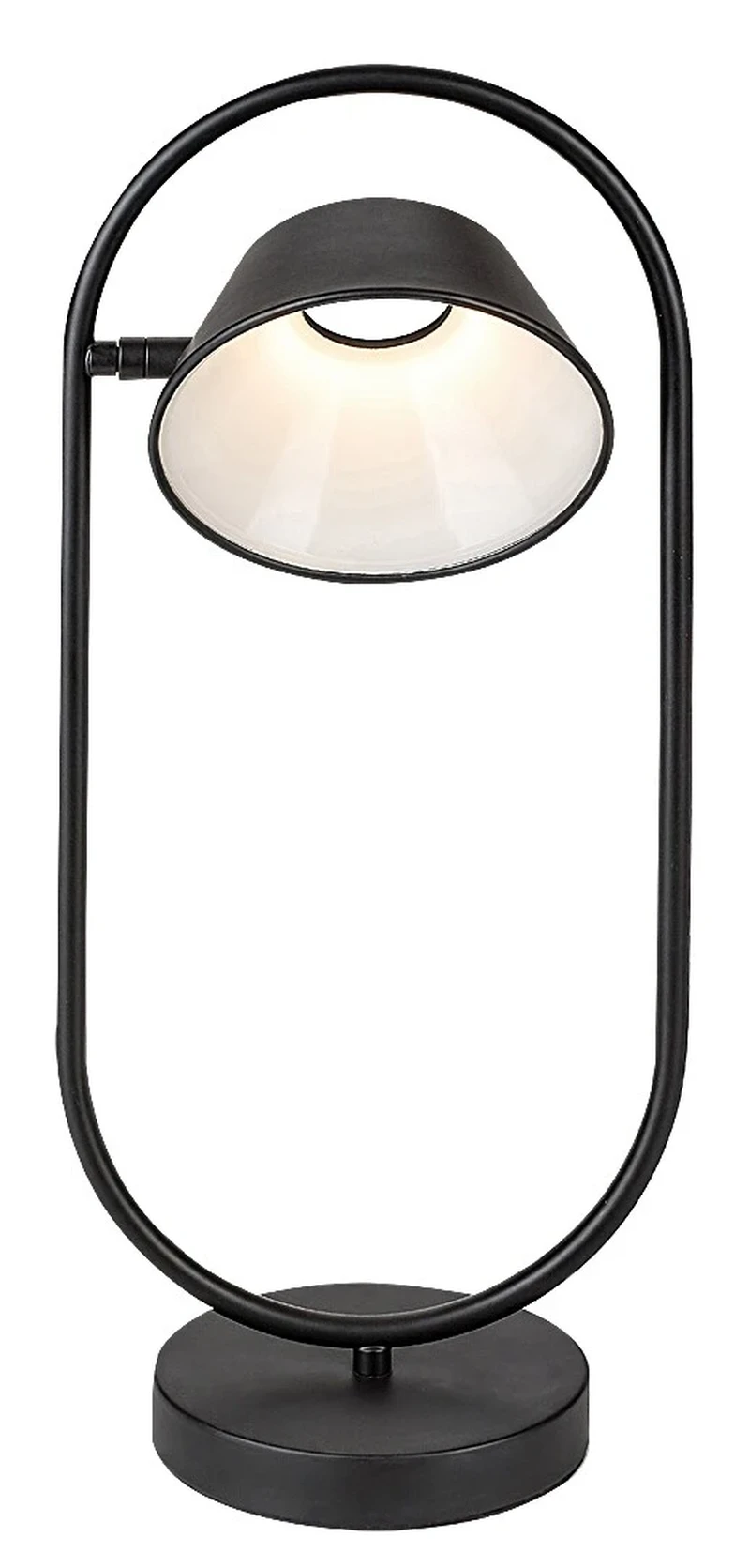 Odiss – LED настолна лампа в черно с бял абажур, 215×490мм, 6W, 3000K