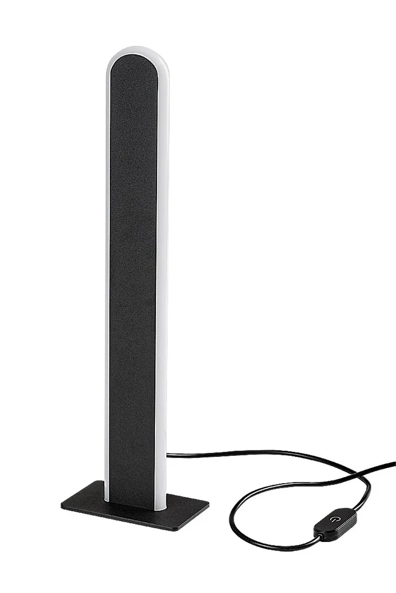 Sindri – LED настолна лампа в черно с бял абажур, 350мм, 15W, 3000-4000K