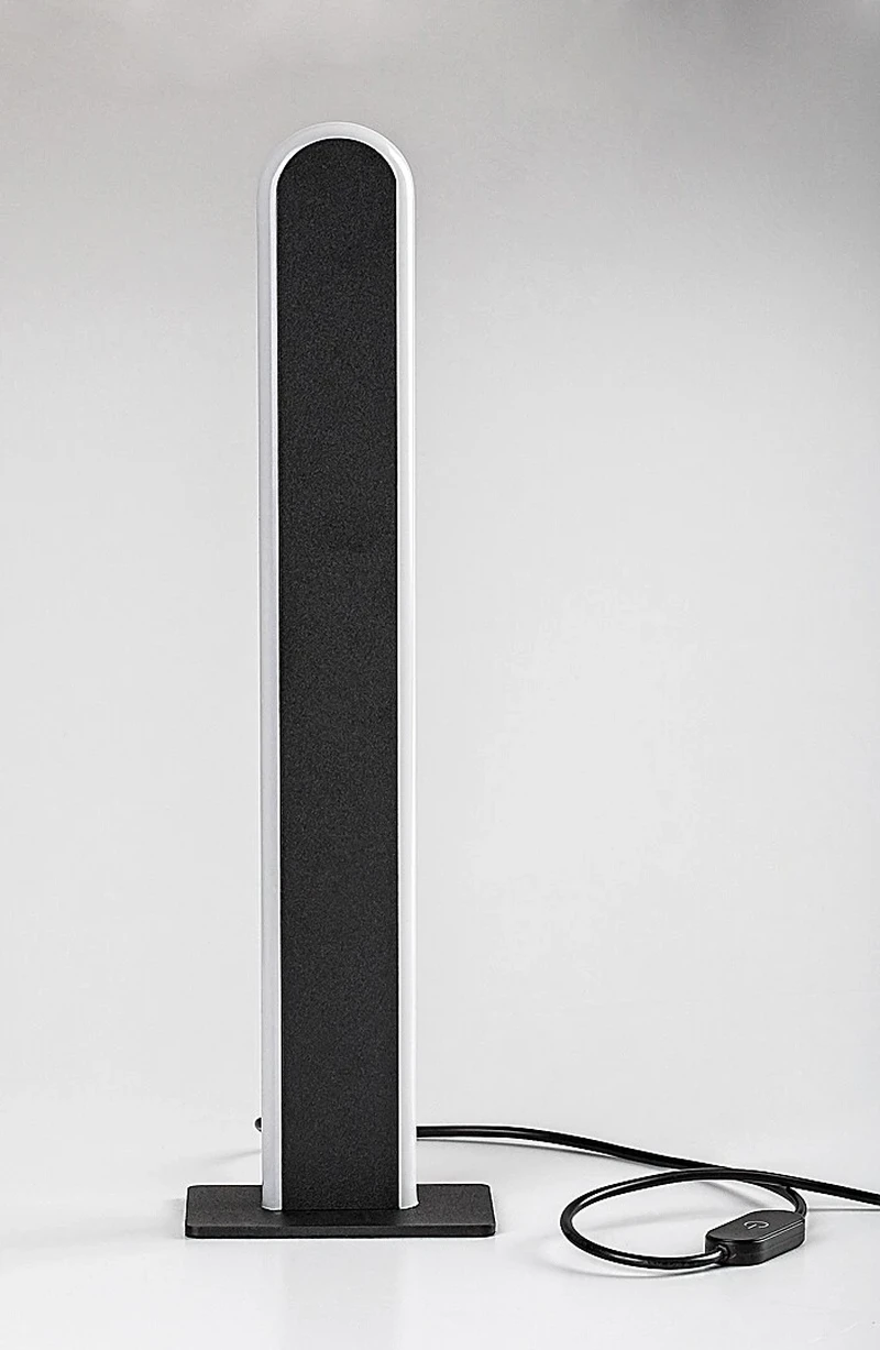 Sindri – LED настолна лампа в черно с бял абажур, 350мм, 15W, 3000-4000K