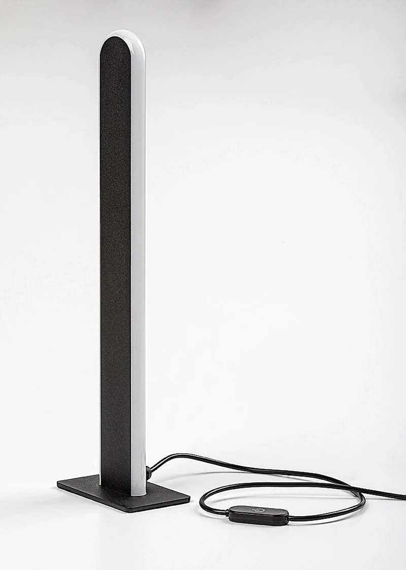 Sindri – LED настолна лампа в черно с бял абажур, 350мм, 15W, 3000-4000K