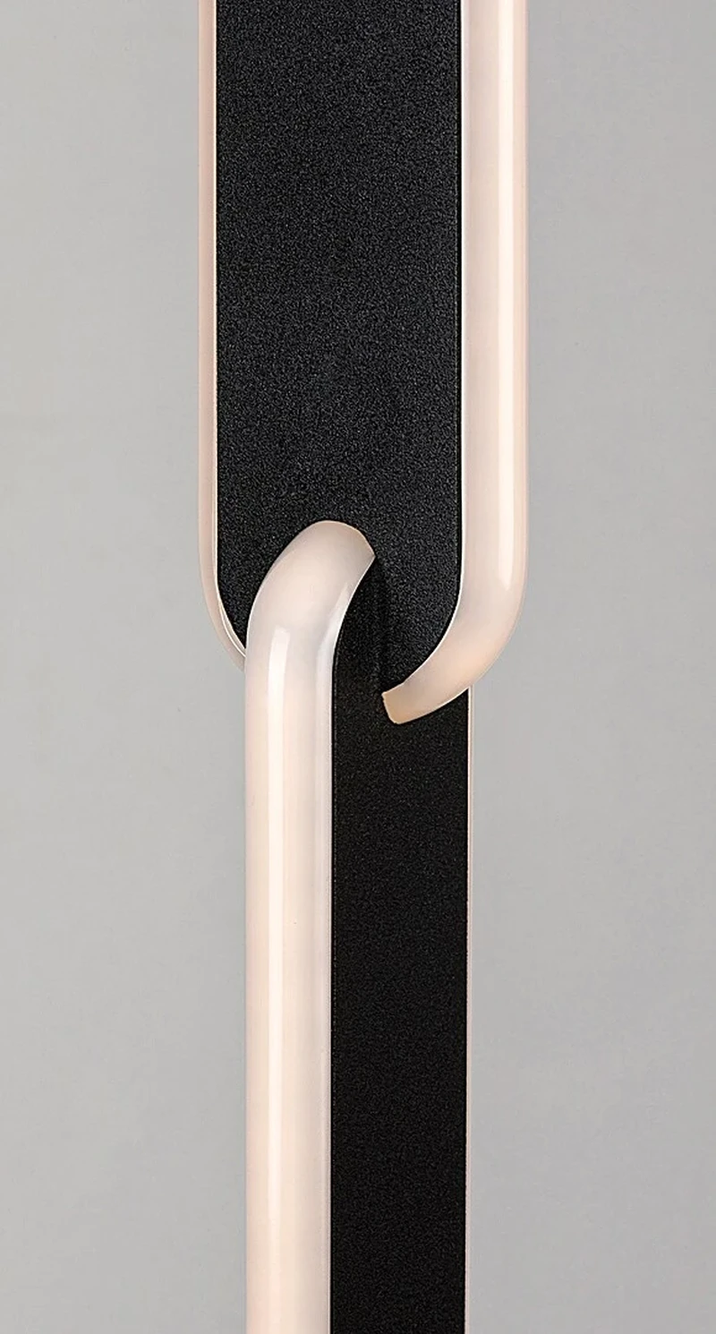 Sindri – LED лампион в черен метал с бял абажур, 1320мм, 33W, 3000-4000K