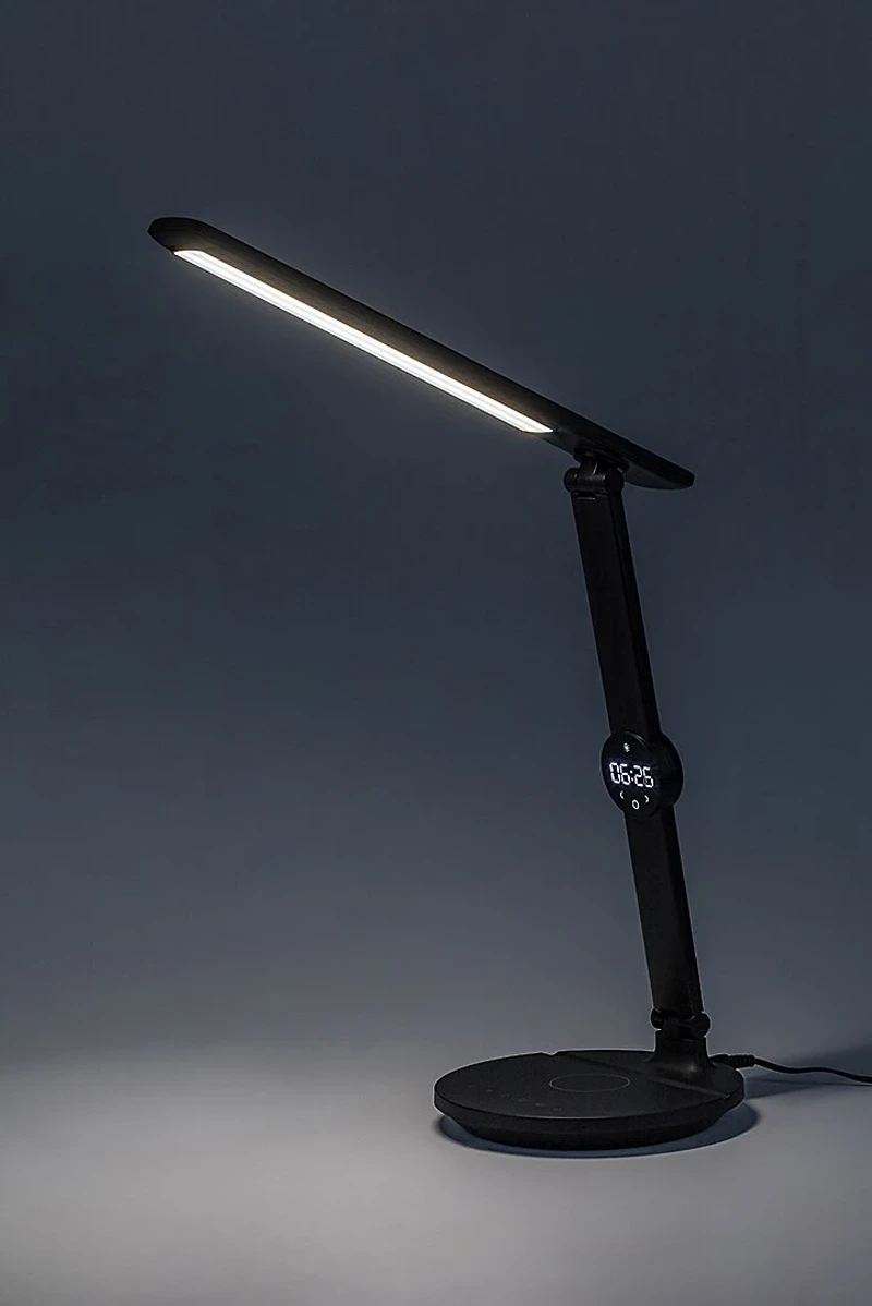 Isak – LED настолна лампа в черно с бял абажур, 340×380мм, 9W, 3000-6500K