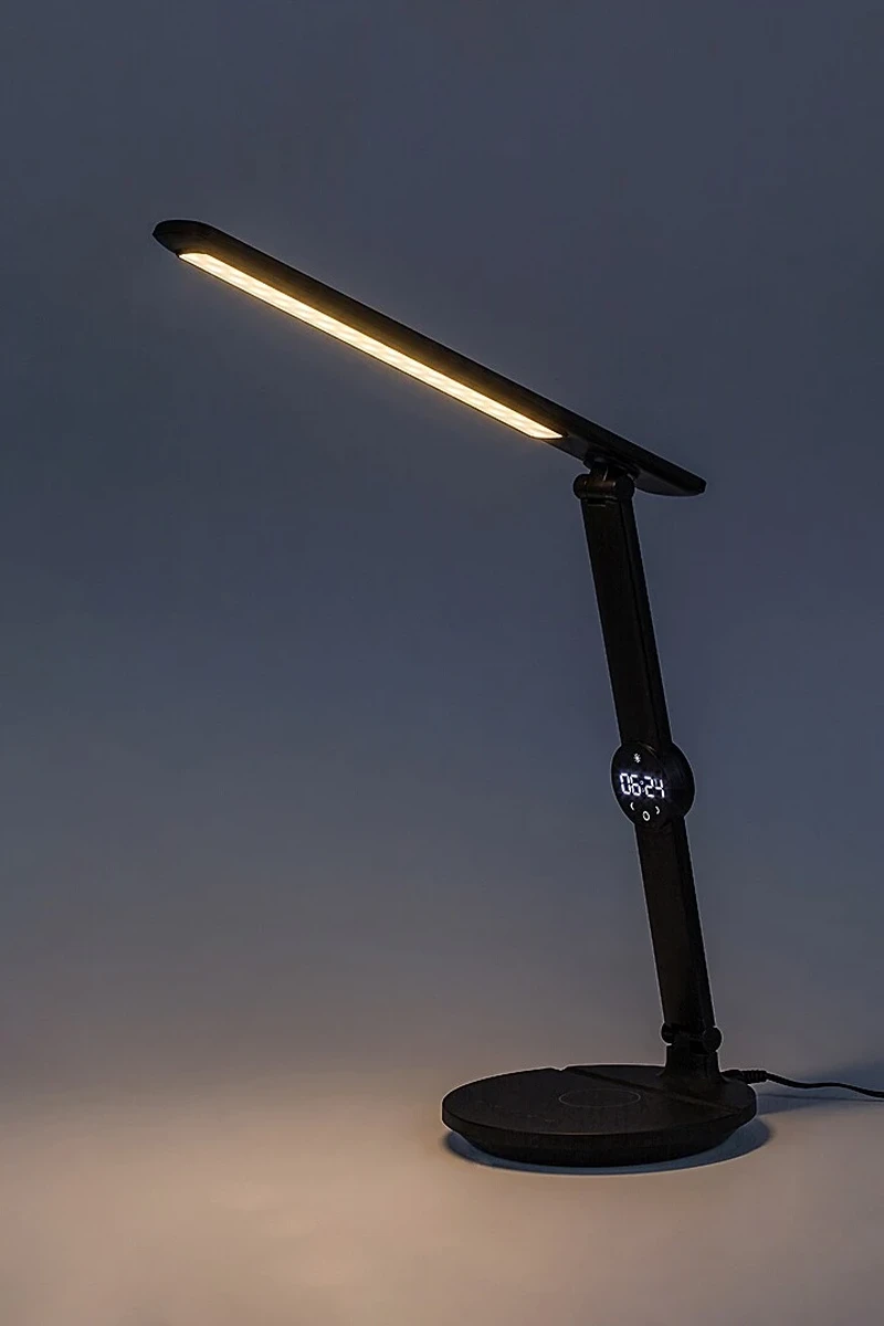 Isak – LED настолна лампа в черно с бял абажур, 340×380мм, 9W, 3000-6500K