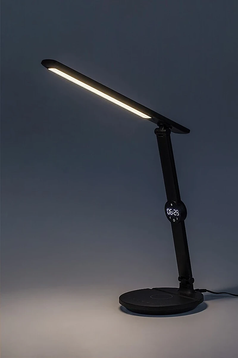 Isak – LED настолна лампа в черно с бял абажур, 340×380мм, 9W, 3000-6500K