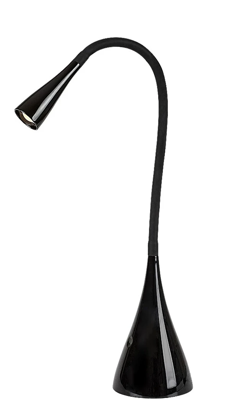 Jeff2 – LED настолна лампа в черно с бял абажур, 480мм, 4W, 3000K