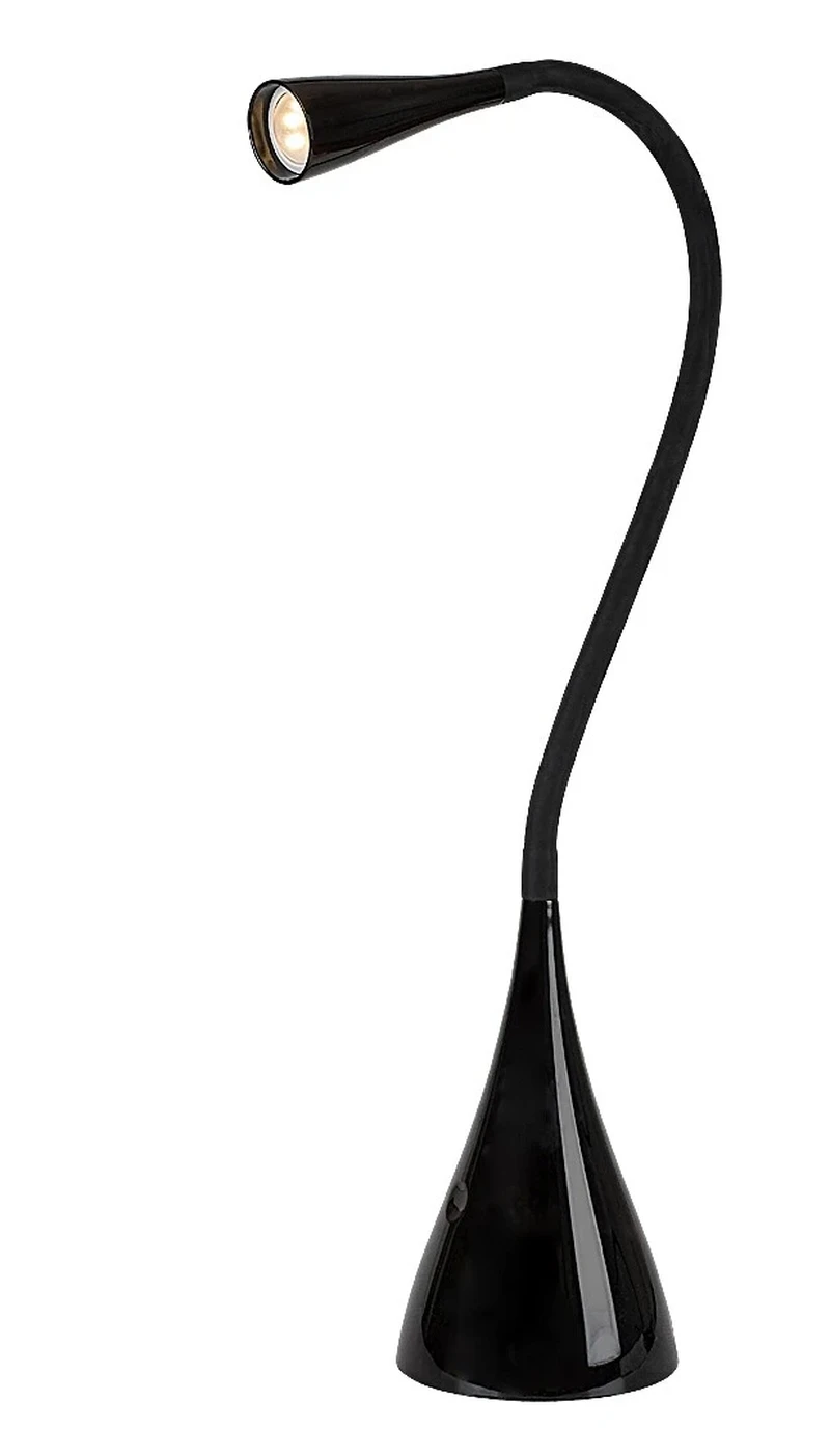 Jeff2 – LED настолна лампа в черно с бял абажур, 480мм, 4W, 3000K