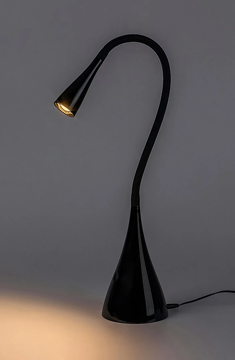 Jeff2 – LED настолна лампа в черно с бял абажур, 480мм, 4W, 3000K