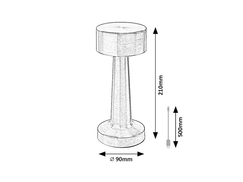 Senan – LED настолна лампа в сребристо с бял абажур, Ø90мм, 2.7W, 3000-6000K