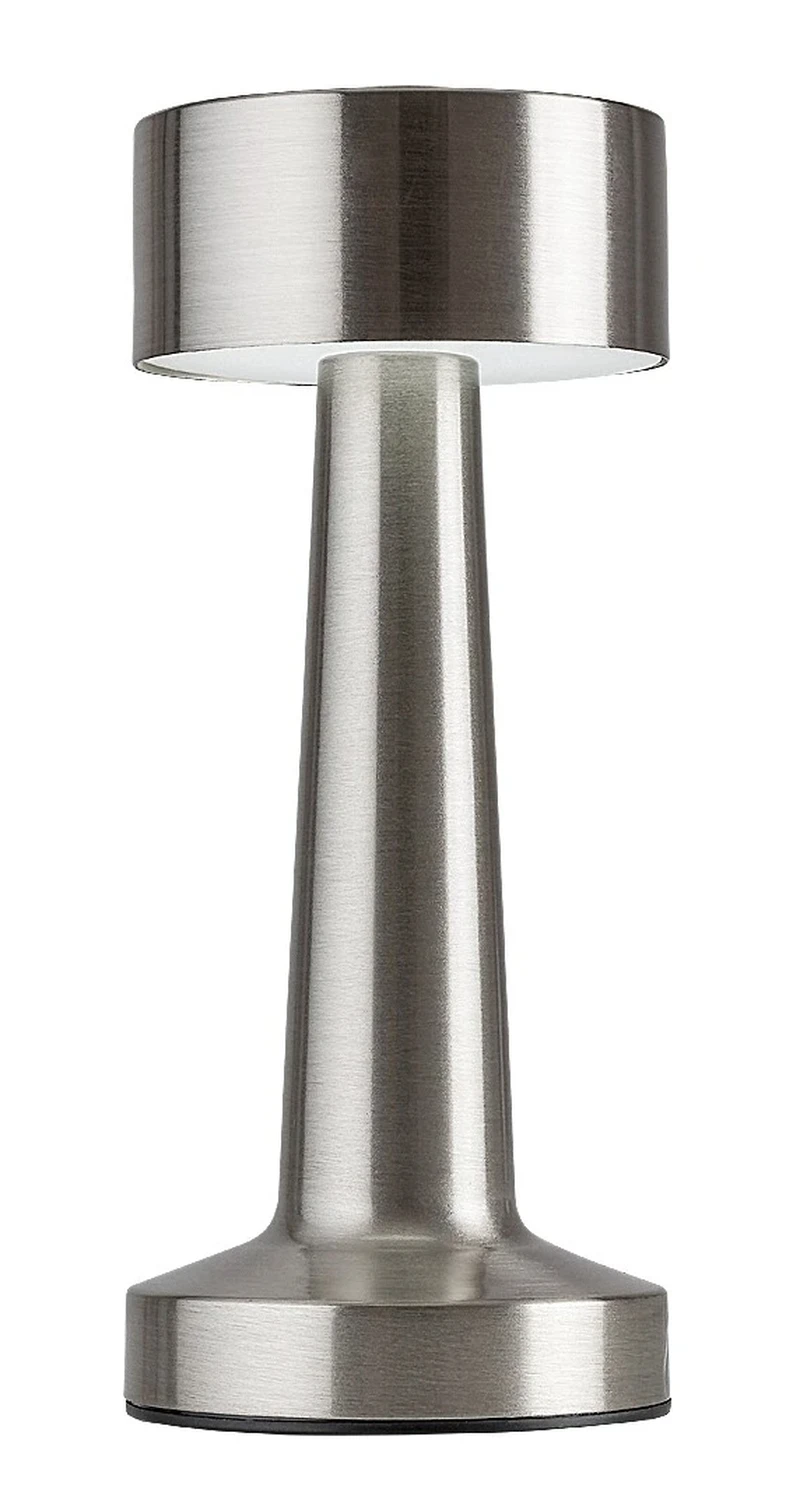 Настолни лампи Senan – LED настолна лампа в сребристо с бял абажур, Ø90мм, 2.7W, 3000-6000K