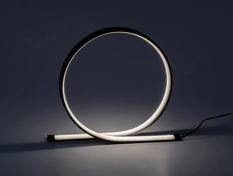 Azula – LED table lamp in black with white shade, Ø235mm, 5W, 4000K