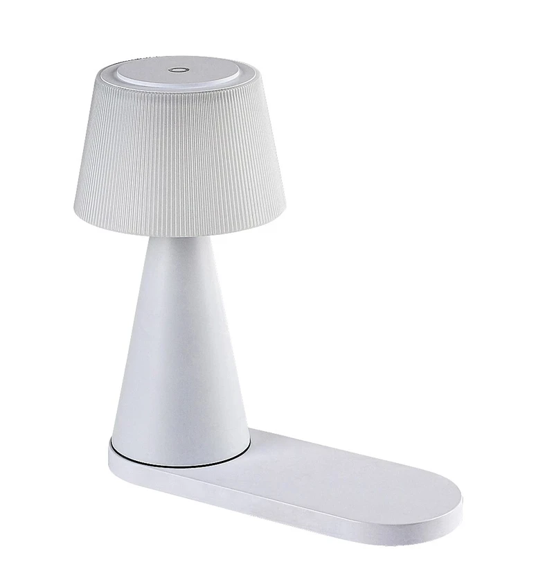 Zavier – LED настолна лампа в бяло с тъч димиране, Ø130мм, 5W, 3000-5000K