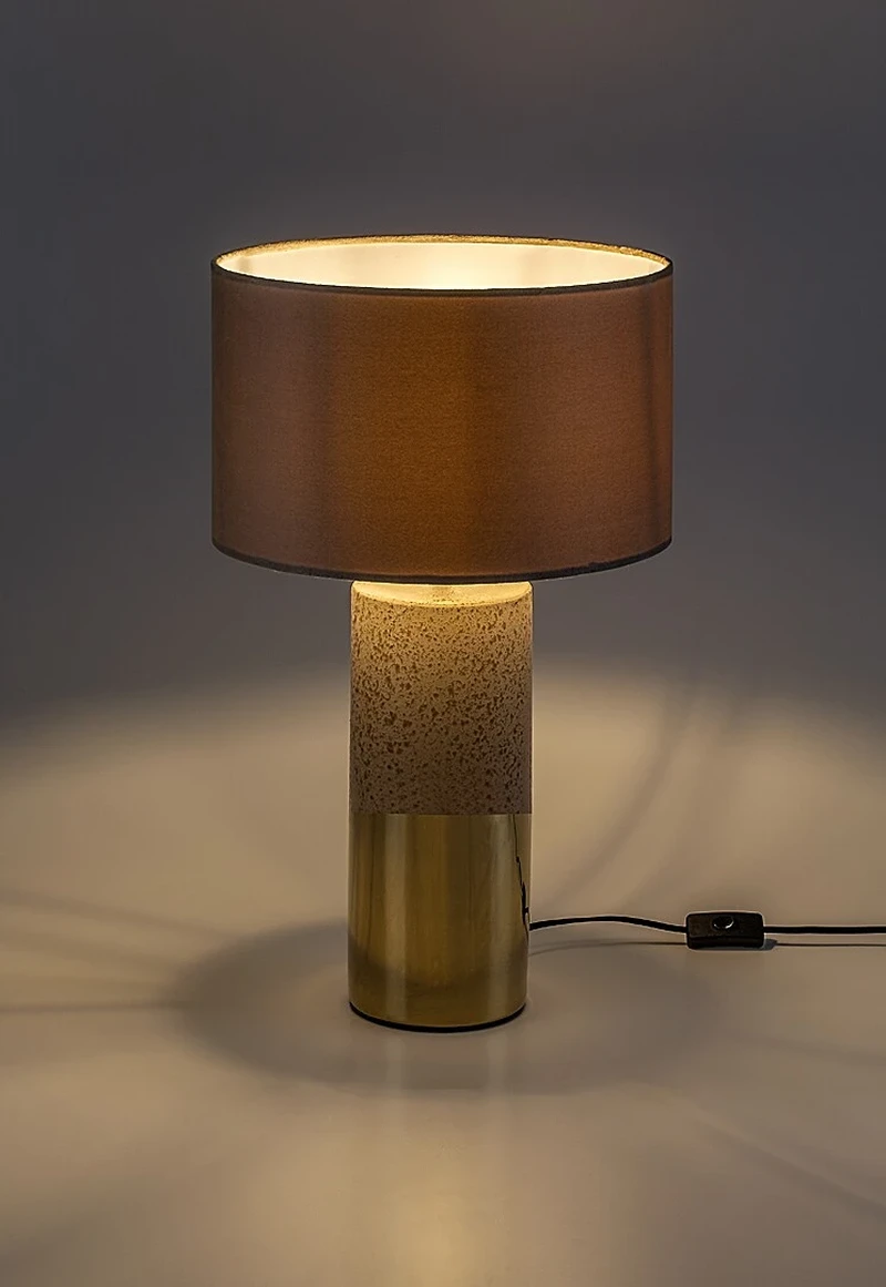 Yelda – decorative table lamp in brown/gold, Ø330mm, 1×E27