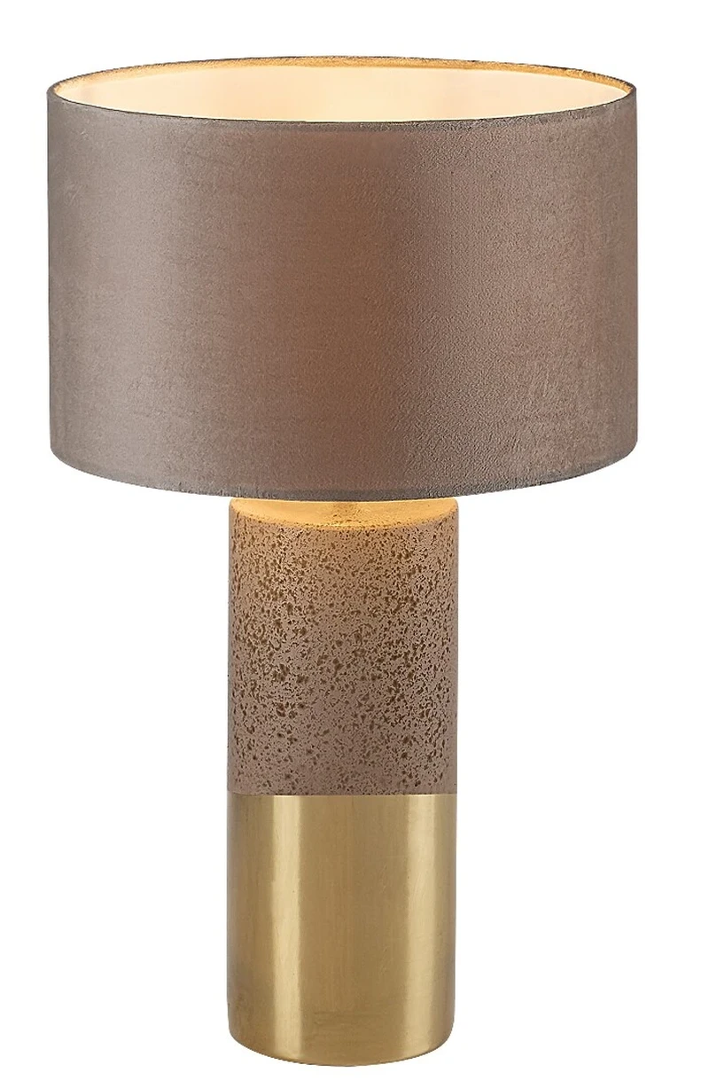 Table Lamps Yelda – decorative table lamp in brown/gold, Ø330mm, 1×E27