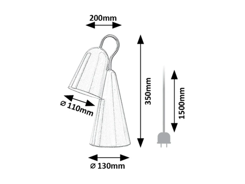 Rabal – table lamp in black metal, Ø110mm, E14, 4000K