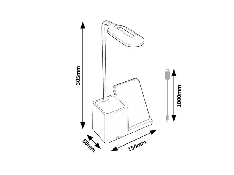 Cerie – LED table lamp in black/white, 150×305mm, 200lm, 3000-6500K
