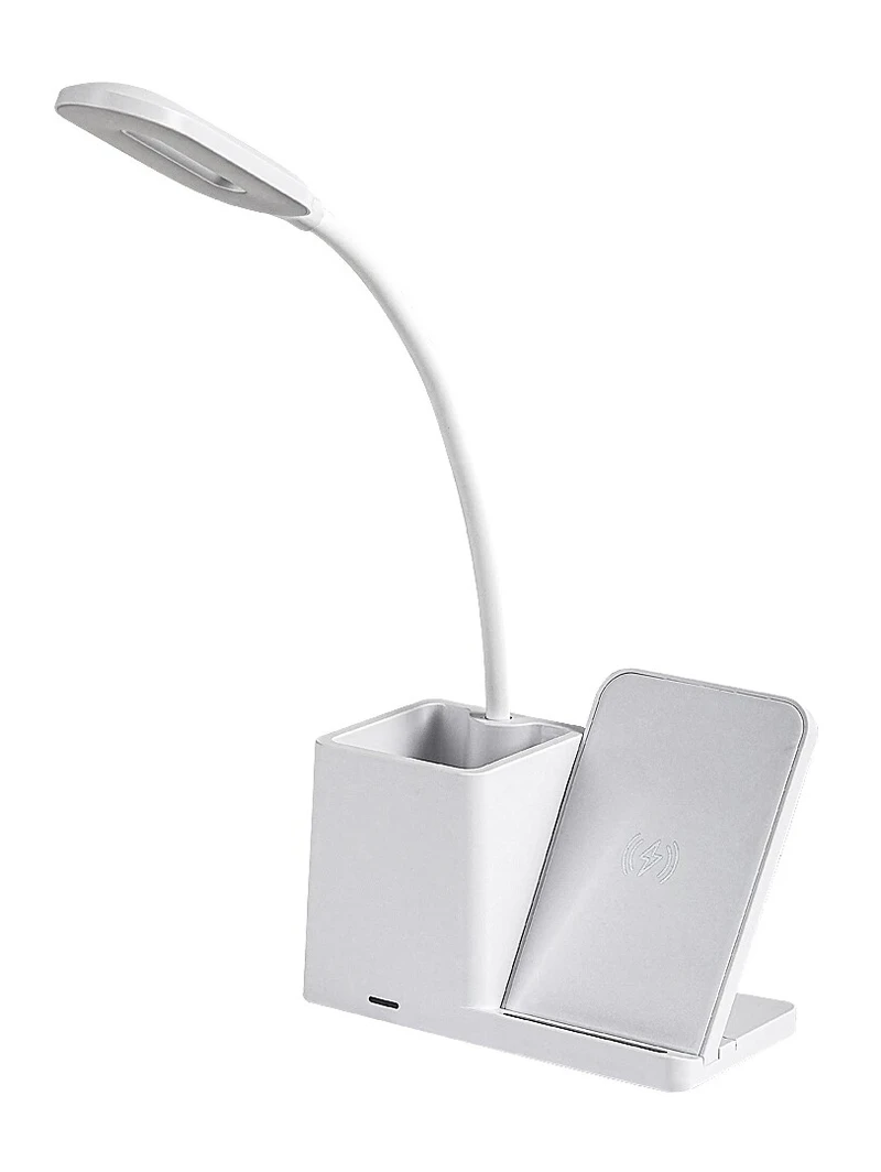 Cerie – LED настолна лампа в бяло с безжично зареждане, 150×305мм, 200lm, 3000-6500K