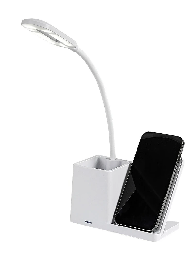 Cerie – LED настолна лампа в бяло с безжично зареждане, 150×305мм, 200lm, 3000-6500K