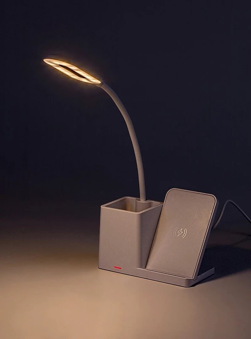 Cerie – LED настолна лампа в бяло с безжично зареждане, 150×305мм, 200lm, 3000-6500K