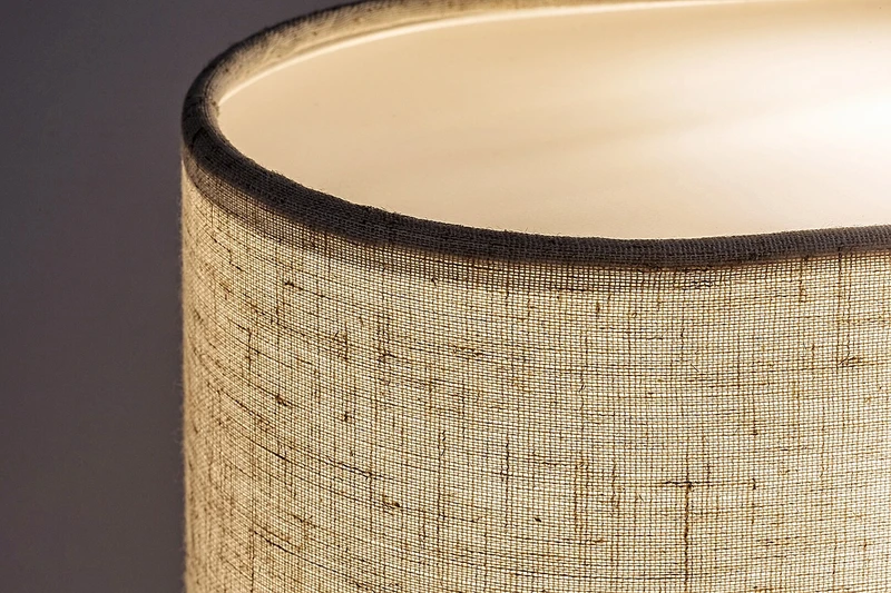 Narmin – table lamp in black matt with beige fabric shade, Ø270mm, 1×E14