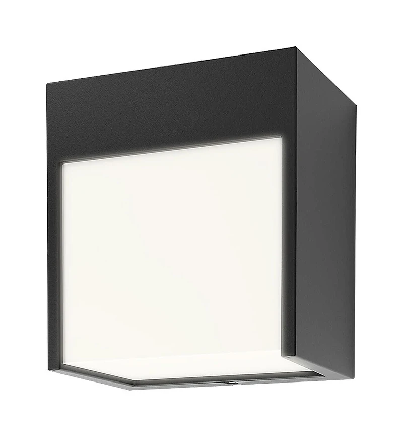 Balimo – LED outdoor wall light in black matt, 120×130mm, 12W, 4000K, IP54
