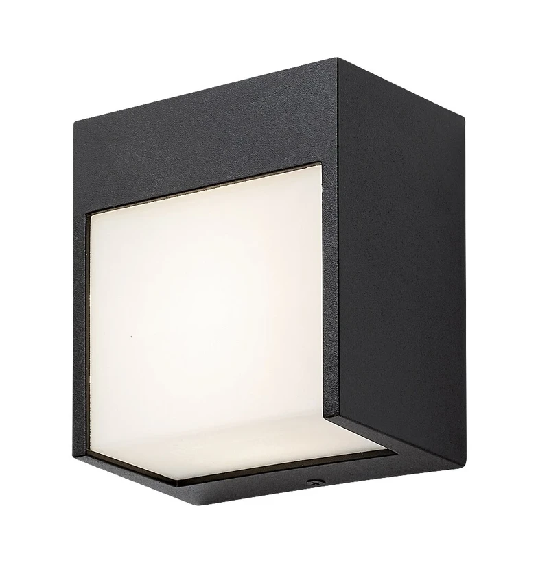 Balimo – LED outdoor wall light in black matt, 120×130mm, 12W, 4000K, IP54