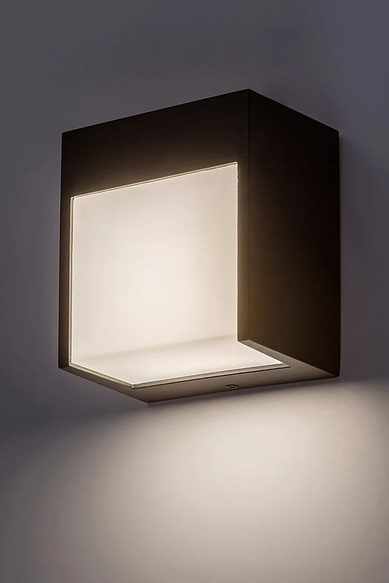 Balimo – LED outdoor wall light in black matt, 120×130mm, 12W, 4000K, IP54