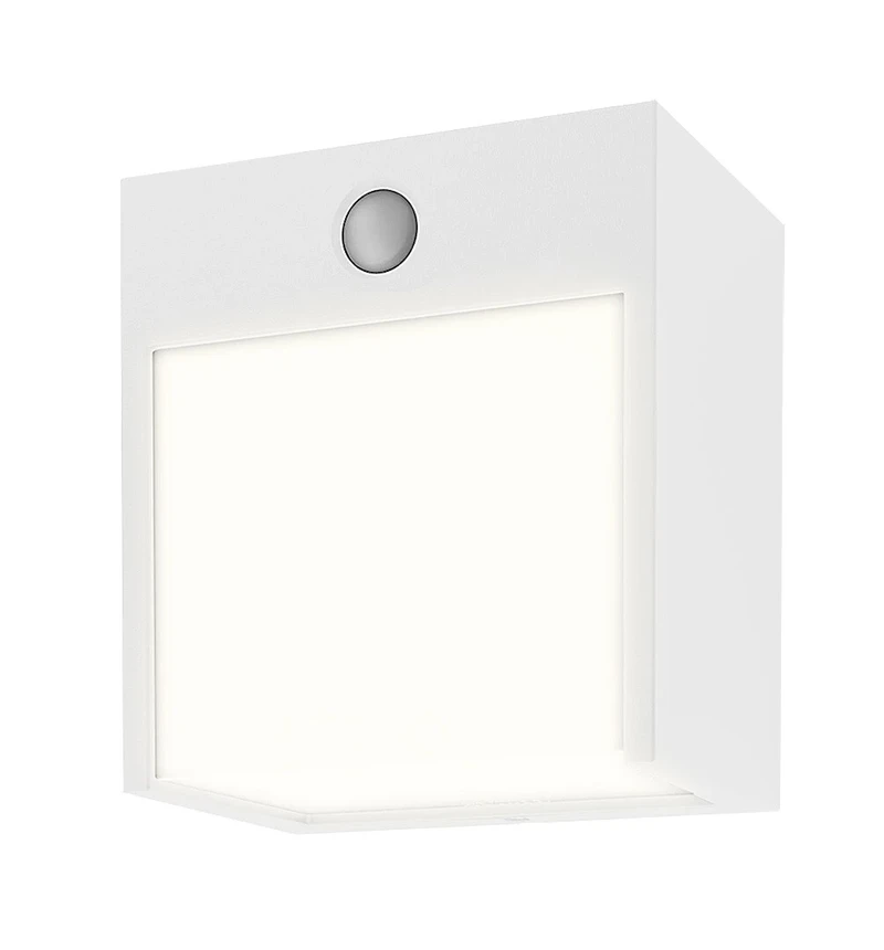 Външно стенно осветление Balimo – LED стенна лампа за външен монтаж в бял мат, 120×130мм, 12W, 4000K, IP44