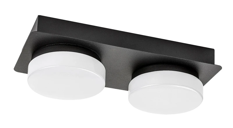 Attichus – LED плафон за баня в черен мат с бели плафони, 280мм, 11W, 4000K